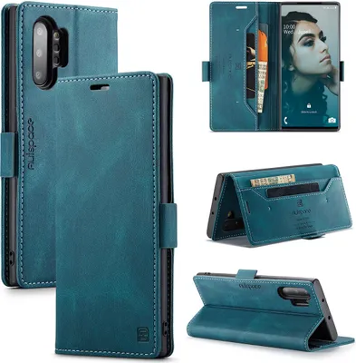 Image de Galaxy Note 10+ Plus Case, RetroPolyuréthaneLeather Case, Stand and Protective Case for Samsung Galaxy Note 10 Plus / Note 10+ blue