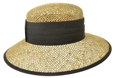 Seeberger luftige Seegras Glocken-Strohhut mit Einfass in beige
