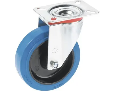 Produktbild von Tarrox Transportgeräterolle mit Elastik Vollgummi Lauffläche bis 200 kg. 125x36 mm, Plattengröße 100x85 mm