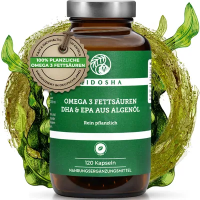 QIDOSHA Omega 3 Algenöl Kapseln hochdosiert, 120 v… – Bild 1