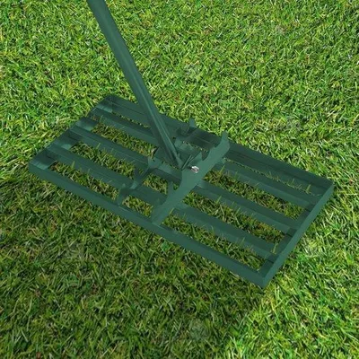 Obrázok produktu pre Zelená kosačka na trávu – vyrovnávanie trávnika – nastaviteľná dĺžka – 25 x 50 cm – kosačka na trávu