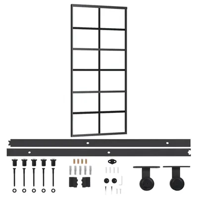 Zdjęcie produktu dla vidaXL Drzwi przesuwne z okuciem ESG szkło & aluminium 90x205 cm