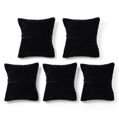 Image de 5 supports en velours pour présentoirs de bracelets, coussins de présentation pour bijoux, supports pour présentoirs d'horlogerie pour expositions (noir)