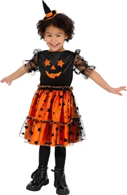 Produktbild von Smiffys - Kürbis-Kostüm für Kinder Set SM3352 (104) (Orange/Schwarz)
