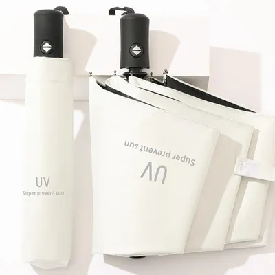 Produktbild von INF Automatik-Taschenschirm mit UV-Schutz Weiß