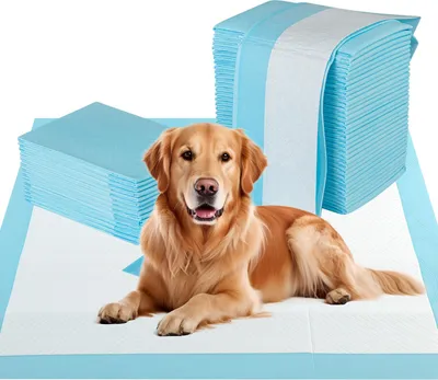Produktbild von COSTWAY 100 Stück 90x90cm Trainingsunterlagen Hunde, Auslaufsicheres, Welpenunterlagen Puppy-Pads, Hygieneunterlagen Einwegpads, Trainingspads Welpen