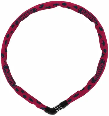 Immagine prodotto di Lucchetto a catena ABUS Steel-O-Chain 4804C SYMBOLS - Lucchetto a combinazione per biciclette per bambini - Livello di sicurezza ABUS 3 - 75 cm - Rosa