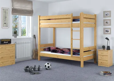 Produktbild von Etagenbett extra stabil 80x190 Zubehör wählbar Kiefer Nische 100 Stockbett Erwachsene V-60.16-08-190ohne Zubehör