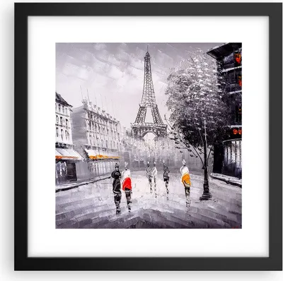 Produktbild von Gerahmtes Poster - Schwarzer Rahmen - Architektur Paris Eiffle Frankreich - 30x30 cm - Wand Bild - Wanddeko - Wandbilder - Wandposter - Bilderrahmen - Bilder - Kunstdruck - Wandbild - P2BAC30x30-2961