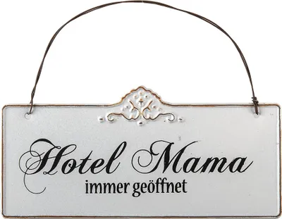 Produktbild von Clayre & Eef Textschild 21x15 cm Weiß Eisen