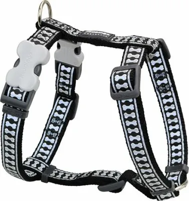 Produktbild von Hundegeschirr Red Dingo Knochen Reflektierend 25-39 cm Schwarz