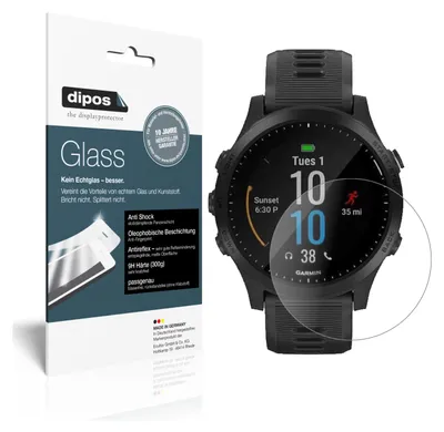 Produktbild von 2x Schutzfolie für Garmin Forerunner 945 matt - Anti-Shock 9H Folie dipos Glass
