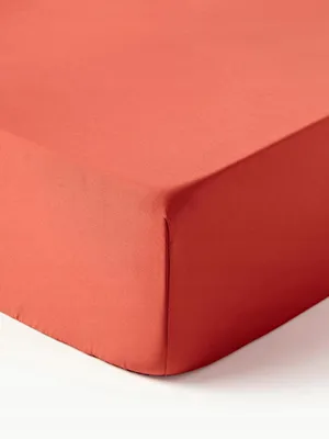Produktbild von Westwing Comfort Baumwollsatin Spannbettlaken Rostrot 200x200 cm