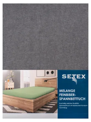 Produktbild von Setex Feinbiber Spannbettlaken 90-100 x 200 cm anthrazit Feinbiber-Ausführung für extra Wärme an kalten Tagen