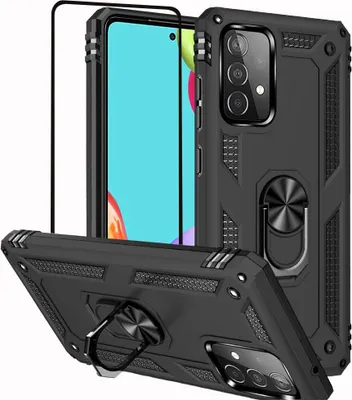 Produktbild von Schwarze Armor-Hülle Für Samsung Galaxy A33 5G Mit Ständer Und Glas-Displayschutz