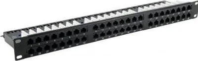 Immagine prodotto di Pannello patch, Cat.6, 48 porte, UTP, 1 U, 48,30 cm (19"), nero Cat