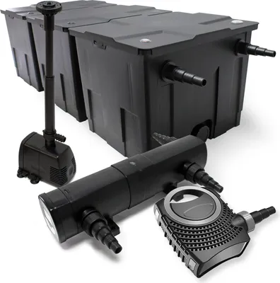 Produktbild von Wiltec Komplettset: CBF-350C Teichfilter bis 90000 L Teichfilteranlage Durchlauffilter, NEO10000 Teichpumpe 10000l/h 80W, CUV-218 Teichklärer UVC Klärer mit 18W, HJ-943 Springbrunnenpumpe 800l/h 16W