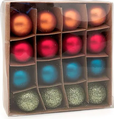 Produktbild von Weihnachtskugeln MilleFiori | Ø 2 cm | 16 Stück | Glas | Hochwertige Christbaumkugeln für Weihnachten