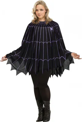 Produktbild von Spinnweben XXL Poncho lila Streifen