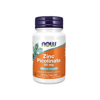 Zdjęcie produktu dla Pikolinian cynku 50 mg 60 kapsułek wegetariańskich Now Foods