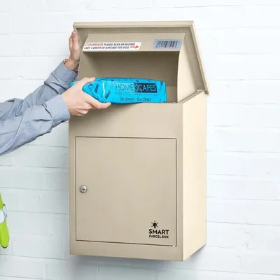 Produktbild von SMART PARCEL BOX™ Mittelgroßer Paketbriefkasten, Entnahme vorne, creme