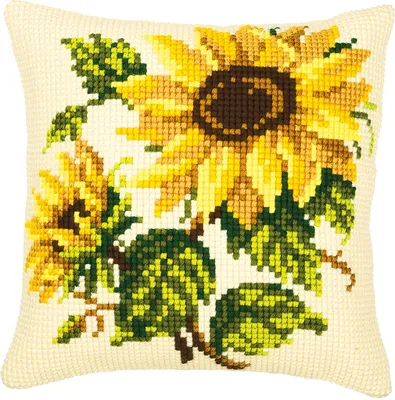 Produktbild von Vervaco PN-0008532 Kreuzstichkissen Sonnenblumen