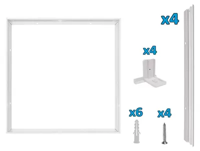Immagine prodotto di Alcapower Kit Cornice per Pannello LED 600x600 mm Installazione a Soffitto o Parete Struttura Rigida in Alluminio Verniciato Bianco di Alta Qualità