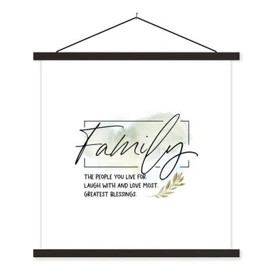 Produktbild von MuchoWow® Textilposter Sprichwörter - Familie - Zitate 90x90 cm mit schwarzem Rahmen - Magnetisches