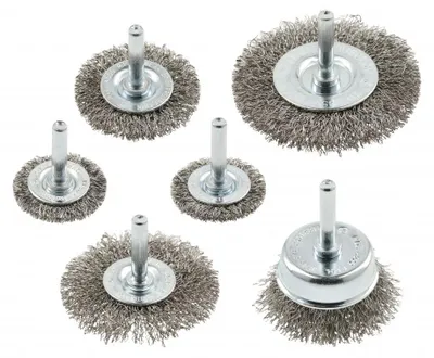 Produktbild von Drahtbürsten-Set 6tlg., 37, 50, 62, 75mm, Stahl – Drahtbürste Högert Technik