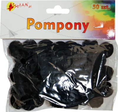 Zdjęcie produktu dla Pompony kolorowe czarne 50 szt Shan SP10