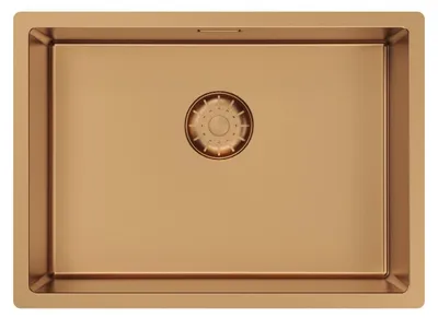 Immagine prodotto di Pure.Sink Comfort Spezielles, lavello in PVD di colore rosa rame, dimensioni 50 x 35 cm, design compatto, modello PCM5035-62