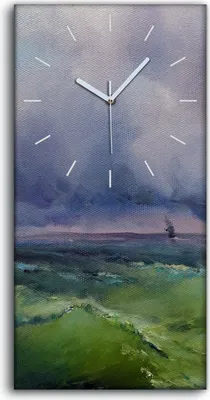 Produktbild von Dekor Leinwand Uhr Wandbilder Geräuschlos Kunstdruck 30x60 Ölgemälde Ozean Meer - weiße Hände