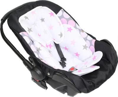 Produktbild von Sitzverkleinerer Baumwolle Kind für Auto Kindersitz Baby Schale Einsatz Einlage- 12 - Star Rosa