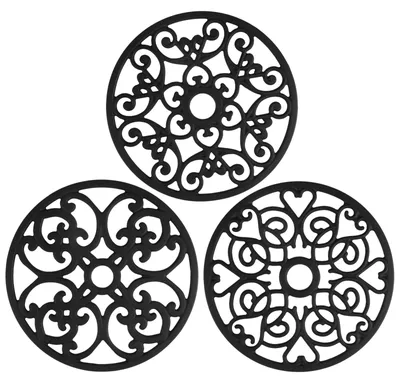 Image de Sous-verres en silicone - Antidérapants et résistants à la chaleur - Lot de 3 - Ø 19,5 cm