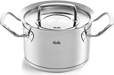 Produktbild von Fissler original-profi collection / Edelstahl-Topfset, 3-teilig, Töpfe mit Metall-Deckel (1 Kochtopf, 1 Bratentopf, 1 Stielkasserolle-deckellos) - Induktion