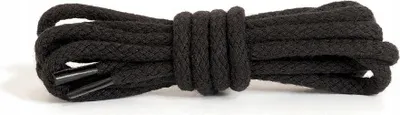 Produktbild von Strapazierfähige Baumwoll-Rundschnürsenkel Kaps 100 cm - Schwarz