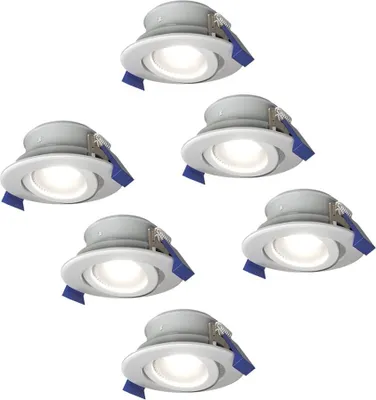 Produktbild von hoftronic LED Einbaustrahler Lima 4W 6500K GU10 IP65 Weiß Dimmbar Schwenkbar 6er Set