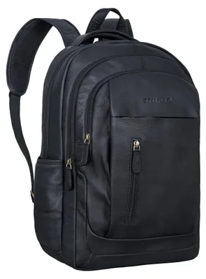 Image de Sac à dos en cuir de qualité pour ordinateur portable, jusqu'à 17,3 pouces