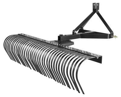 Produktbild von Vertikutiergerät - Vertikutierharke - Zubehör für Rasenmäher - Rasenlüfter - Anhängerharke für Traktor - 36 Stahlzinken