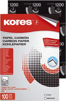 Immagine prodotto di Kores KD7528492 Carta carbone Carboplan A4 100 fogli nero