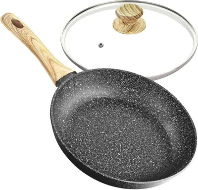 Image de Poêle à frire 28cm avec couvercle antiadhésif Poêle en pierre