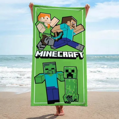 Produktbild von Minecraft Power Walking Standard-Strandtuch