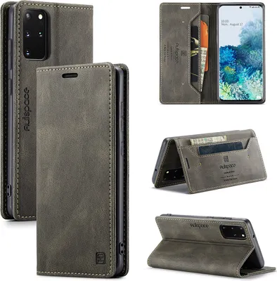 Produktbild von Samsung Galaxy S20+ Brieftasche Hülle, Retro Kunstledertasche Stand Schutzhülle für Samsung Galaxy S20 Plus Kupfer