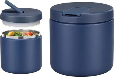 Produktbild von Famanu Thermosbehälter 500 ml - Leckfreie Lunchbox für Kinder - Blau