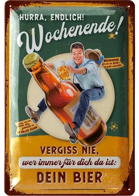 Produktbild von LANOLU Blechschilder retro Bier Bar Deko, Metallschilder mit Spruch für Partyraum, Küche, Bardeko, Cocktail Schild als Geschenk 20x30cm