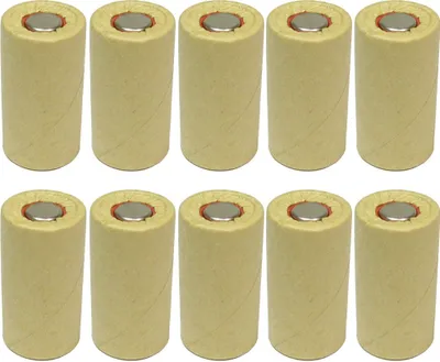 Produktbild von 10x Sub-C Akku Zelle 3000mAh 1,2V Hochstromfest Schnelladefähig Rohzelle zum Selbsteinbau Austausch ohne Lötfahnen Flattop im Pappmantel Ersatzakku Austauschakku Industriezelle für Werkzeug/Modellbau