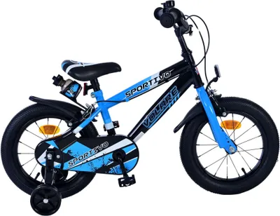 Obrázok produktu pre Detský bicykel Volare Sportivo pre chlapcov - 14 palcov v modrej a čiernej farbe s obojručnými brzdami