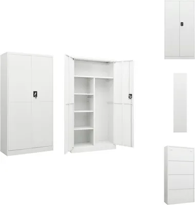 Obrázek produktu pro vidaXL Skříňka na dokumenty bílá 90x40x180 cm ocel - Skříně na dokumenty