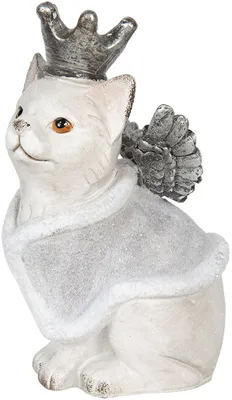 Produktbild von Clayre & Eef Figur Katze 17x15x28 cm Grau Kunststoff