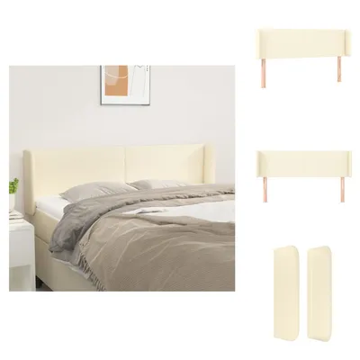 Produktbild von vidaXL Kopfteil mit Ohren Creme 147x16x78/88 cm Kunstleder -  Kopf- & Fußenden